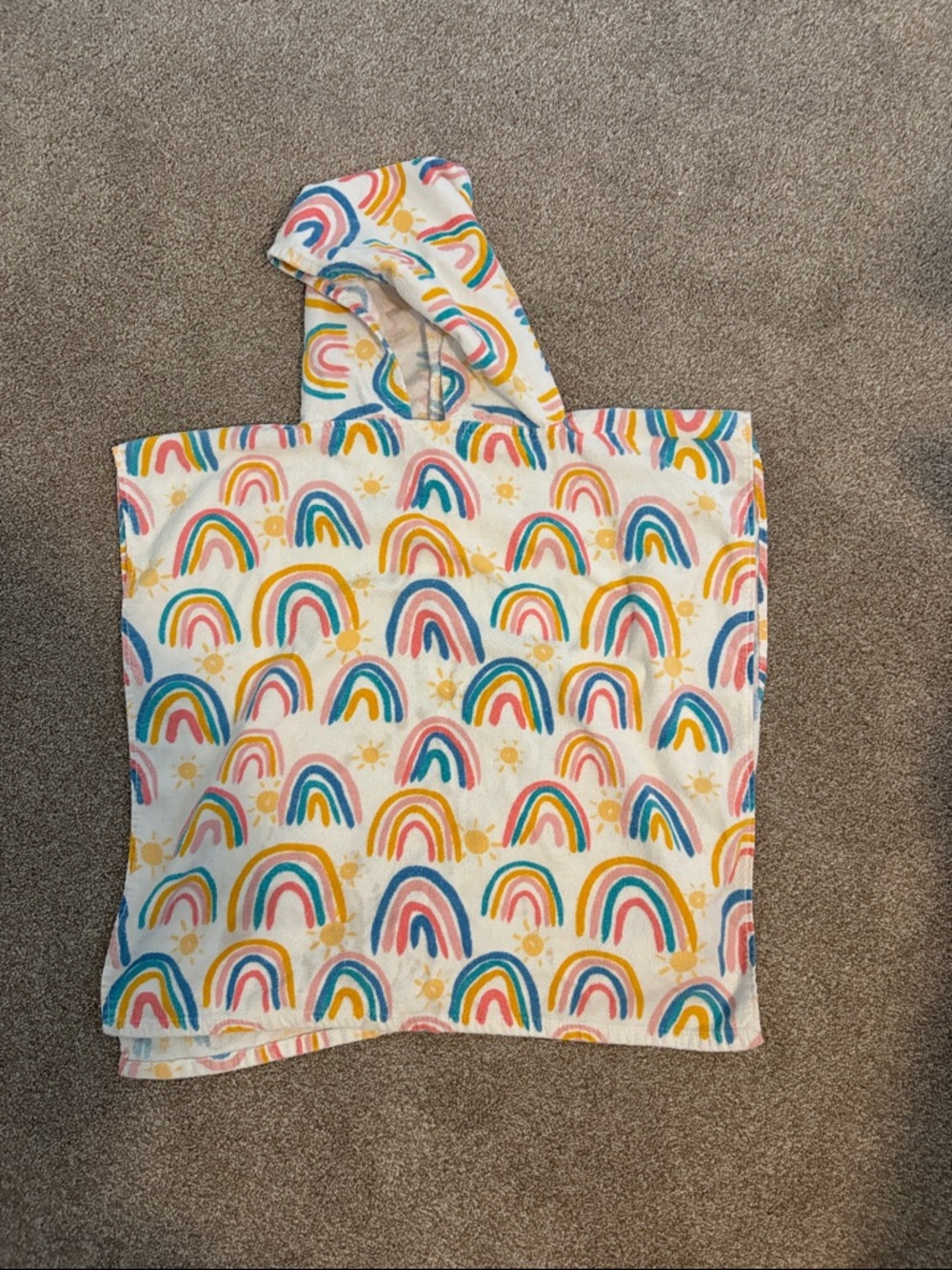 Mudpie rainbow toddler hooded beach pool towel